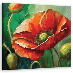 WANDBILD mohnblume natur gemalt