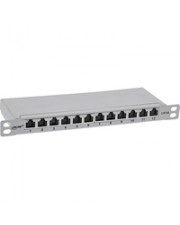 InLine 10" Patchfeld Cat.6A 0.5HE 12-fach lichtgrau RAL7035 mit Patch-Panel (76819A)