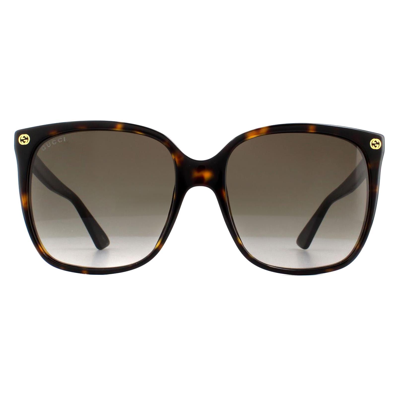 Gucci Cat Eye Dames Havana Gray Gracient zonnebril