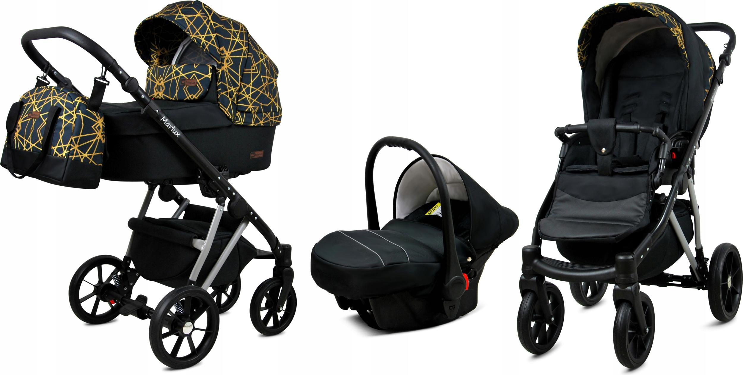 BabyLux Marlux Magnetic | 3in1 Kinderwagen Set | Gold Line | Kombikinderwagen | Kinderwagenset