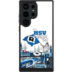 Nivocase Hülle für Samsung Galaxy S23 Ultra Handyhülle NIVOcore Case Schwarz Aufstieg Hamburger SV (Samsung Galaxy S23 Ultra), Smartphone Hülle, Schwarz