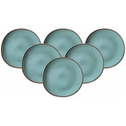 Villeroy & Boch Frühstücks- & Dessertteller Lave 6 Stück, Blau, Teller, Blau, Türkis