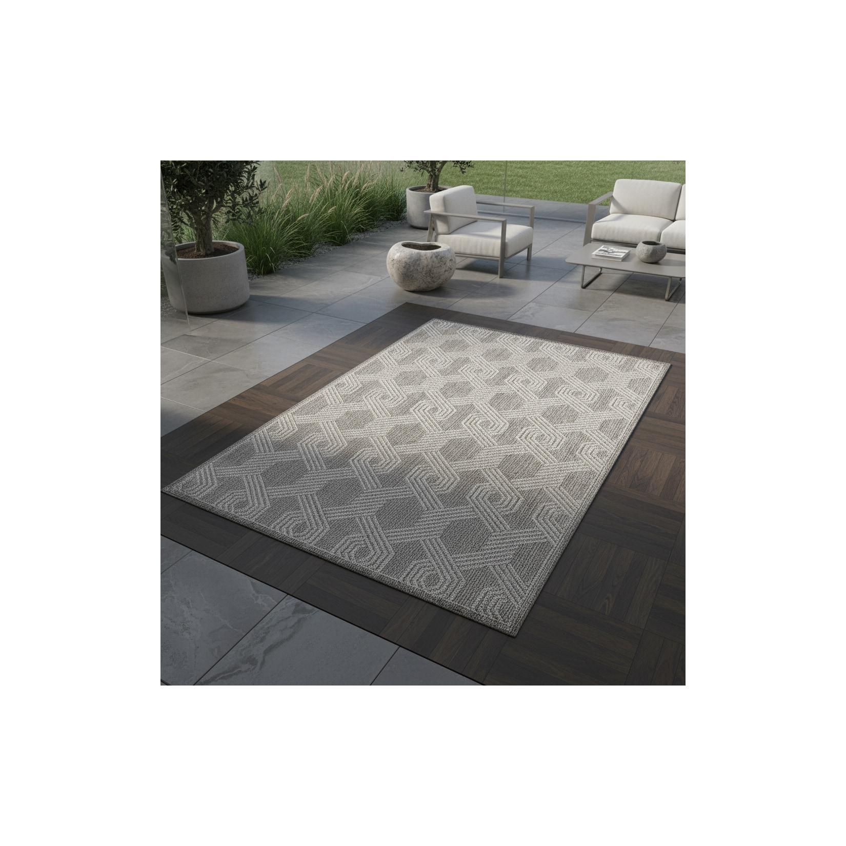 Teppich Outdoor LIRIA in Grau, geometrisch, 80 x 250 cm
