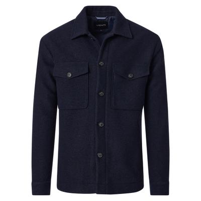 Hemdjacke VENTI "VENTI Hemdjacke kariert", Herren, Gr. 50, blau (dunkelblau), 95% Polyester, 5% Wolle, Jacken