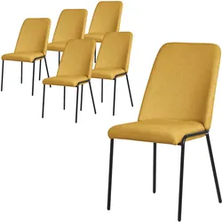 ESSZIMMERSTUHL 6er Set Senf mit Stoffbezug