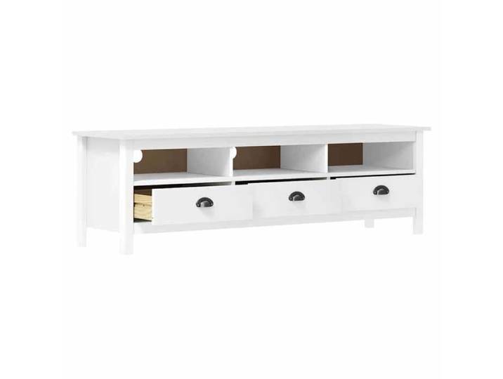 Soldes d'automne Meuble Télévision Blanc - ARMOIRE TV Hill Range - Blanc - 158x40x47cm - Bois de pin solide 613 684962112836