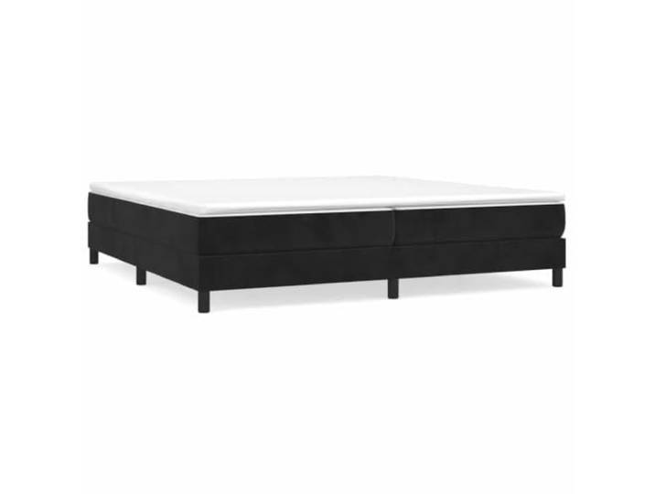 PUGYNBK Boxspringbett aus schwarzem Samt, 200 x 200 cm Taschenfederkernmatratze, mittlere Festigkeit, Holzlatten, weicher Schutz