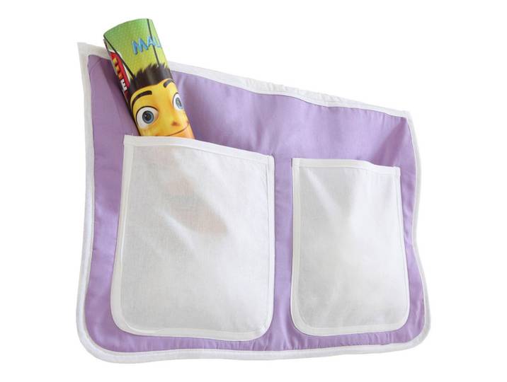 Betttasche Stofftasche , lila/weiß