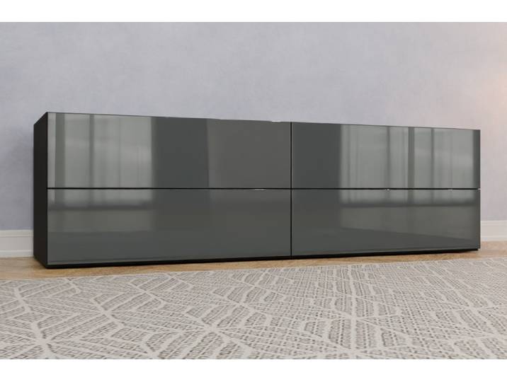 TV-Möbel nach Maß - RAL 7011 Eisengrau - 59x200x58cm - Individuell konfigurieren