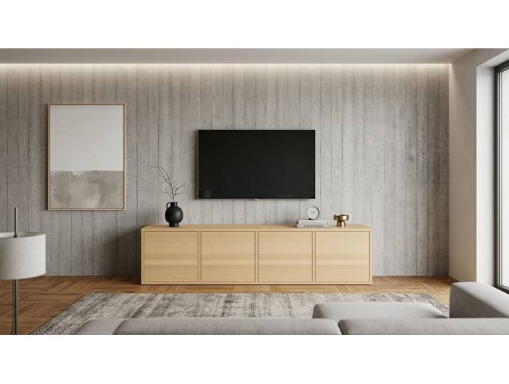 Langes Lowboard aus Holz Buche Natur geölt