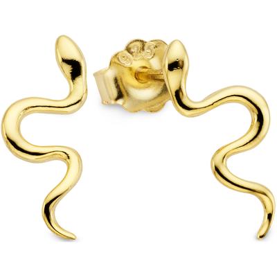 Paar Ohrstecker FIRETTI "Ohrringe Schlangen-Design Silber gelbgoldfarben vergoldet", gold (gelbgoldfarben), Ohrringe, Damen, Silber 925 (Sterlingsilber)