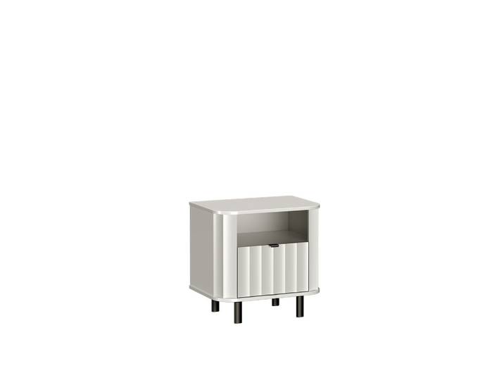Masseno Nachttisch MODERNO Nachtschrank Beistelltisch für Schlafzimmer 58,6 x 57 x 40,5 cm Weiß