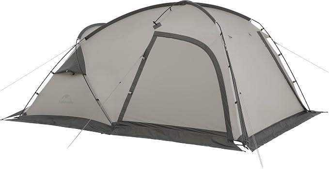 Leichtes 2-Personen-Zelt Geräumiges Doppeldecker-Campingzelt 7.5m² Heißes Zelt Mit Wohnbereich Mit Schornsteinöffnung Zelt mit ofenloch Grau Grün