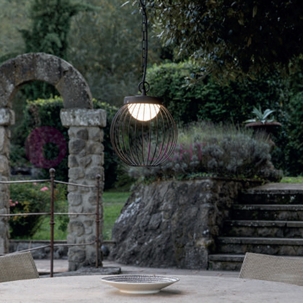 Cage Nero Sospensione Led Per Esterno Design Moderno