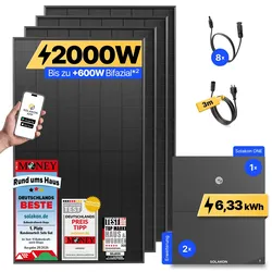 onPower: 2000 Watt Balkonkraftwerk - ohne Halterung / 6.33 kWh / 3m