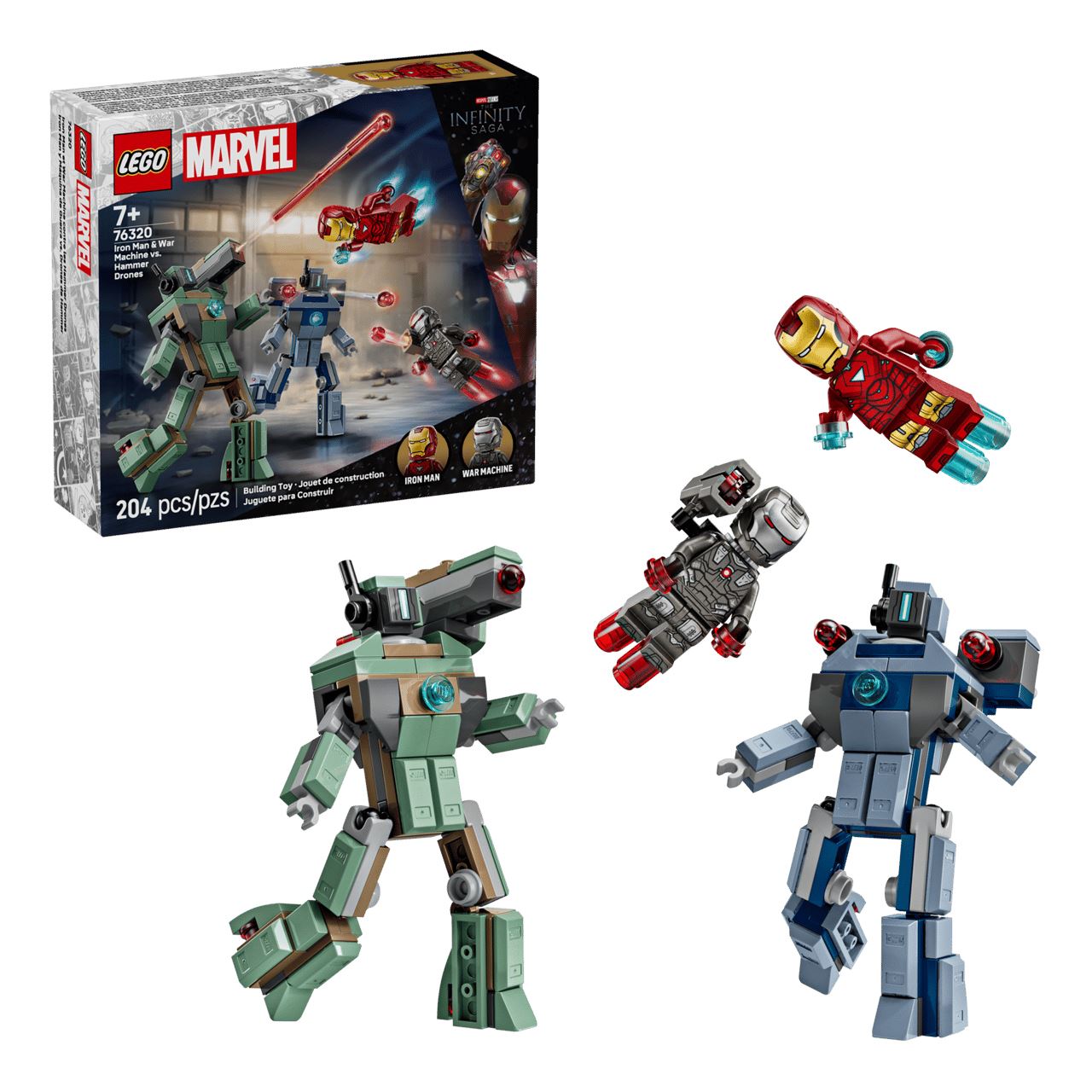 LEGO Marvel 76320 Super Heroes Iron Man & War Machine vs. Hammer-Drohnen