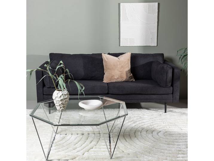 3-Sitzer Sofa Boom Schwarz/Schwarz Webstoff 203 x 84 x 90cm Modern