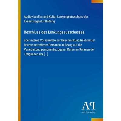 Beschluss des Lenkungsausschusses, Taschenbuch von Audiovisuelles und Kultur Lenkungsausschuss der Exekutivagentur Bildung, Antiphon Verlag,
