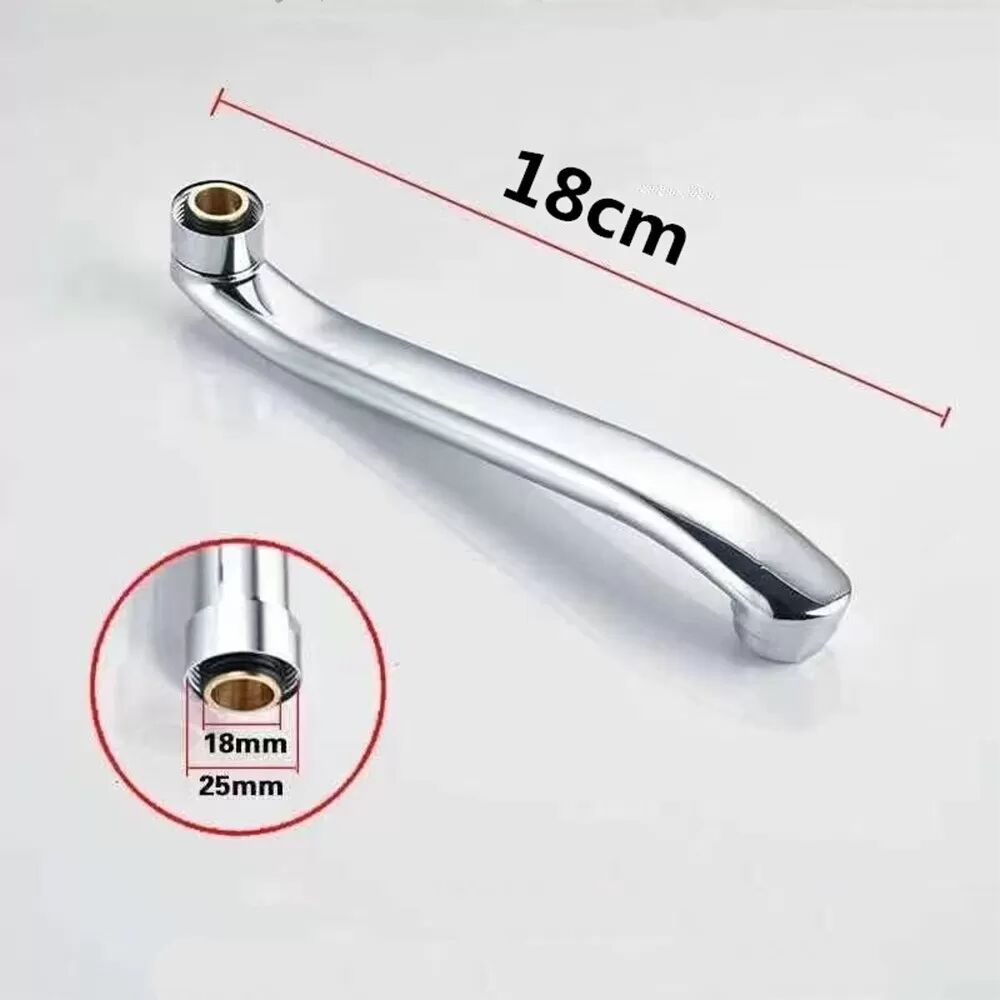 INF Remplacement de Bec de Robinet en Acier Inoxydable 18cm - Extension de Robinet d'Évier de Cuisine Argentée