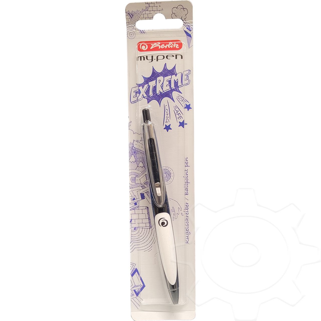 herlitz Druckkugelschreiber my.pen, schwarz/weiß