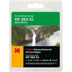Kodak, Druckerpatrone, 185H036464 HP CN684EE DJ Tinte (4) cmyk HC rebuilt 18/3x11,5ml (CMYK)
