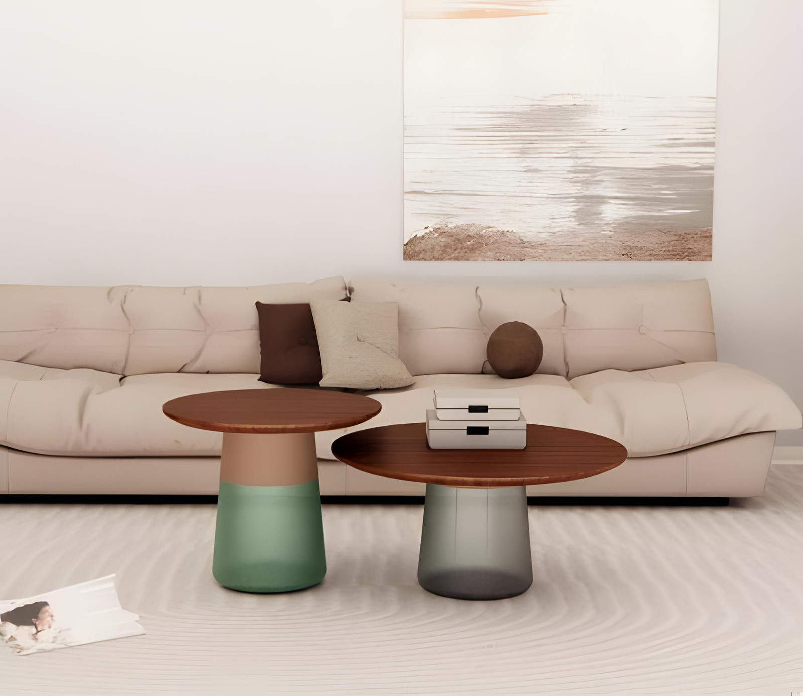 JVmoebel Design salontafelset met ronde woonkamertafels