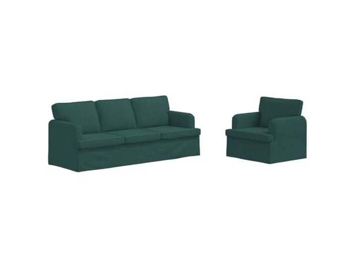 IBUQDDV Modulares Sofa Set 2 STK. Dunkelgrün Stoff Metallrahmen, Holzarmlehnen, Schaumkissen, Faserkissen, atmungsaktiver Stoff, Wohnzimmer, Schlafzimmer