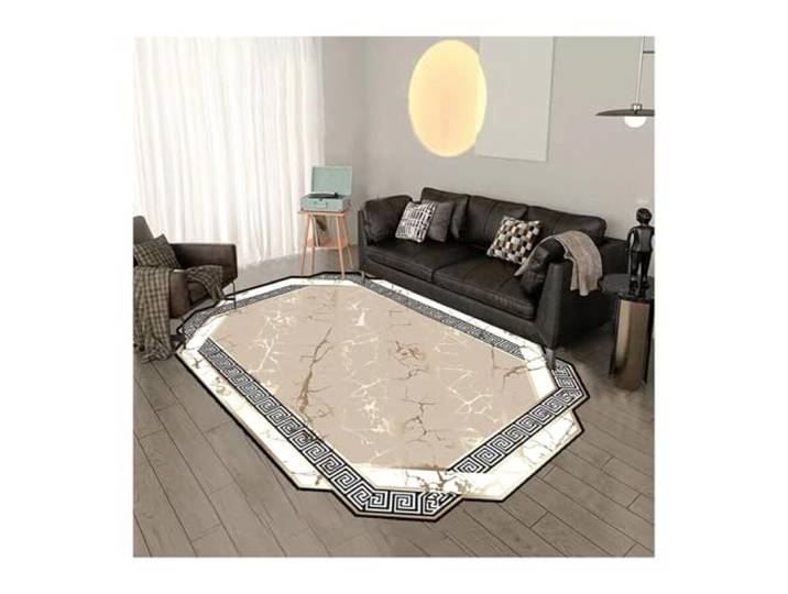 NJIEzhao Goldene unregelmäßige Teppichdekoration Heimteppiche For Wohnzimmer, waschbarer Schlafzimmerteppich, großflächige Sofa-Fußmatten(Color 7,200x250cm 78.7x98in)