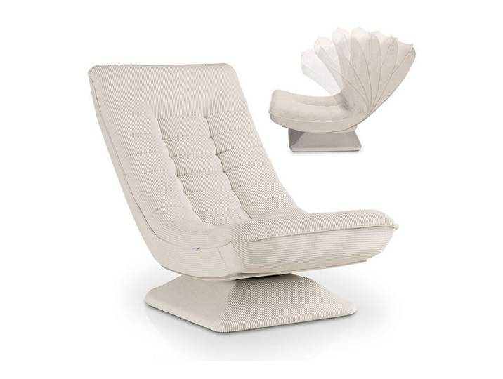 Juskys Relaxsessel Korsika, 360°-drehbar & klappbar, Cord-Bezug, ergonomisch