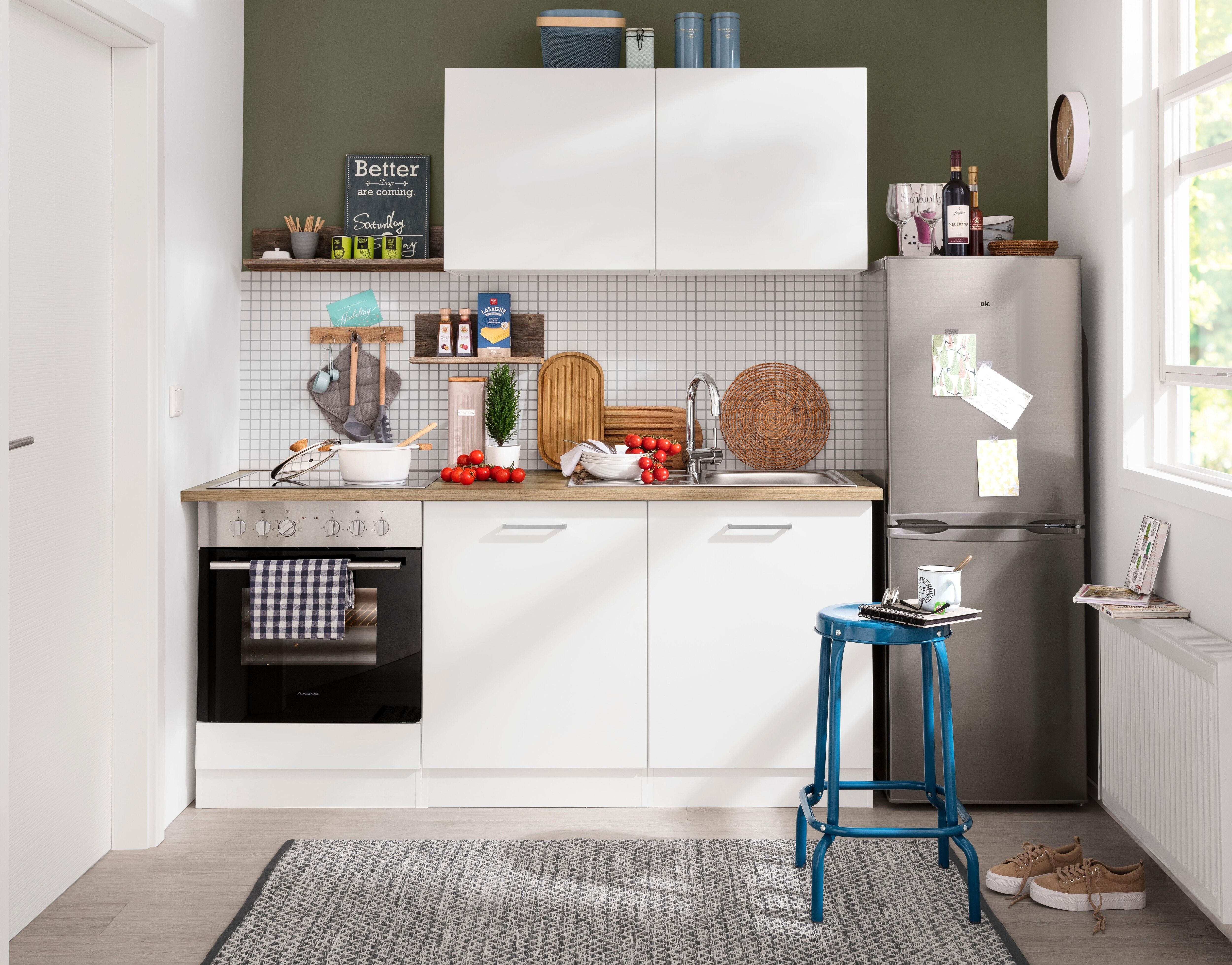 Spülenschrank KOCHSTATION "KS-Kehl", weiß, B:120cm H:82cm T:60cm, MDF, Schränke, Spülenschrank, ohne Arbeitsplatte
