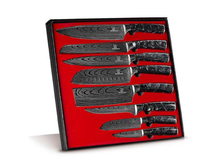 Küchenkompane Messer-Set Asiatisches Messerset Kuro 8-teiliges Küchenmesser Set Premium (8-tlg)
