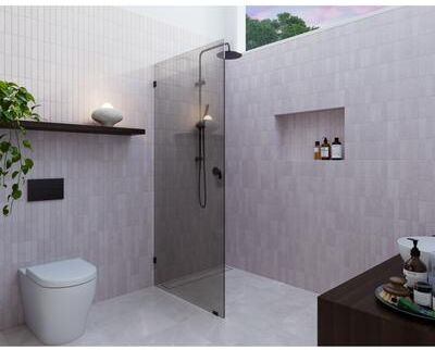 Glass Warehouse Ursa 30 in. x 78 in. Fully Frameless Glass Shower Panel - Single Fixed Panel with Gray Tint