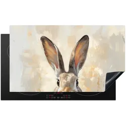 HERDABDECKPLATTE Hase - Ohren - Braun Induktionsschutz 91.6x52.7 cm