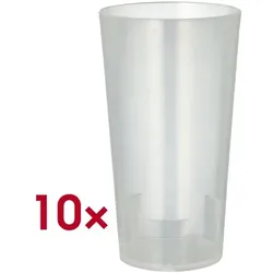 Papstar 10er-Pack Mehrweg-Trinkbecher 0,3 l unzerbrechlich transparent