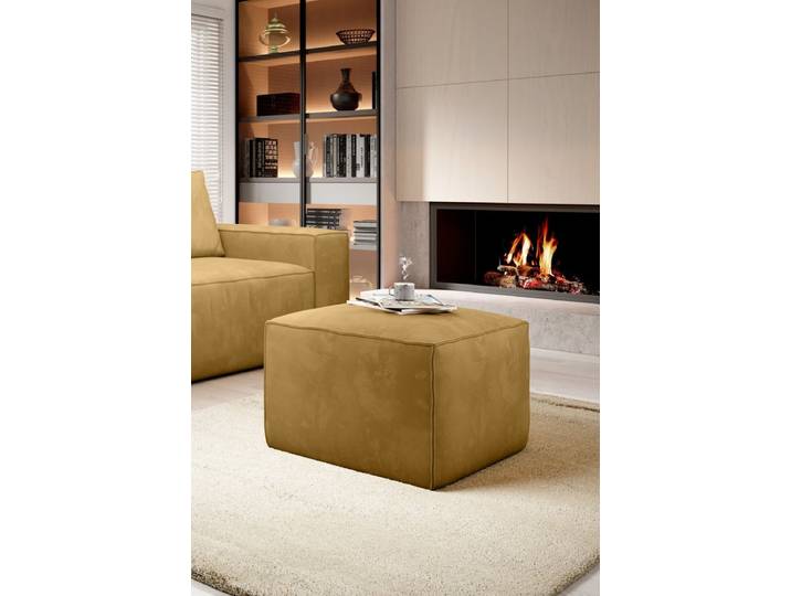 Designer Beistellhocker Solaris - Senfgelb - Luxusbetten24