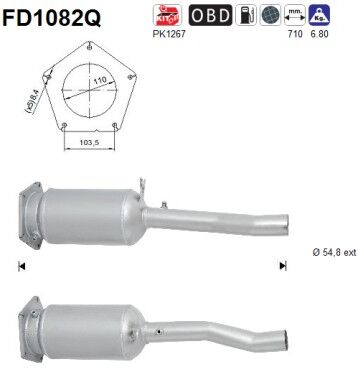 As Ruß-/partikelfilter, Abgasanlage Abganlage Fd1082q Für Vw
