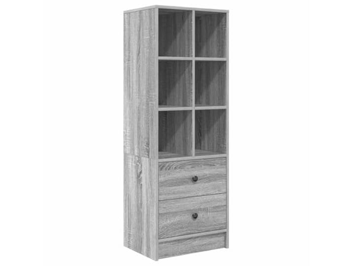 KKgypkn Highboard Grau Sonoma 45,5x34x127 cm Holzwerkstoff Moderne Stauraumlösung, viele Fächer, für Wohnzimmer oder Flur, pflegeleicht
