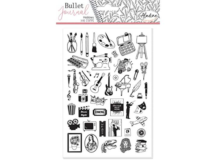 Aladine - Stampo Bullet Journal HOBBIES - Schuimstempelbord, siliconen voetafdruk - Ideaal voor bullet journal, scrapbooking, notitieboeken - DIY creatieve hobby's