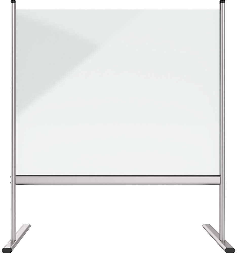 Hygienewand Acrylglas mit Alurahmen, Füße, transparent, BxH 1015 x 925 mm magnetoplan