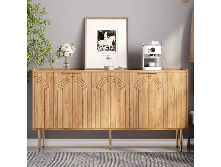 BTM Modern and Simple Anrichte Moderne Sideboard Schrank Stauraum Buffet Wohnzimmer Set,140Lx38Bx75H(cm)