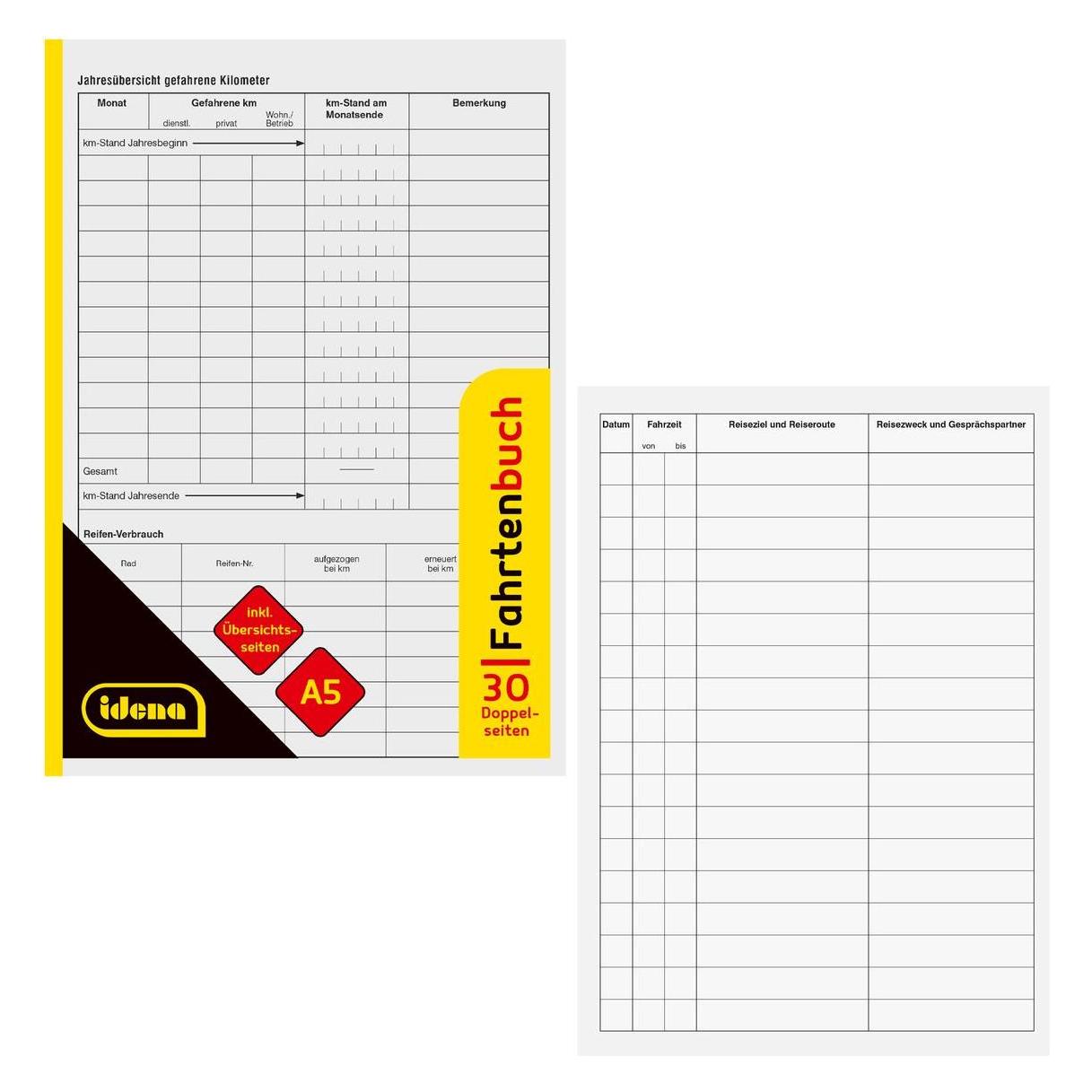 Idena Fahrtenbuch A5 32 Blatt FSC-Mix (32x) (36632669)