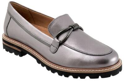 Trotters Fiora - Womens 8.5 Metallic,Pewter Slip On W
