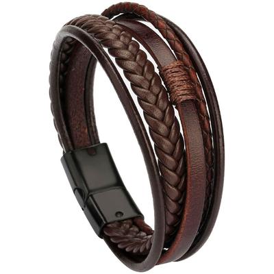 Lederarmband FIRETTI "Schmuck Geschenk Armschmuck Armkette", silber (silberfarben), Armbänder, Damen, 21,5cm, Leder Zink, Leder, Zink, Lederarmband, Made in Germany