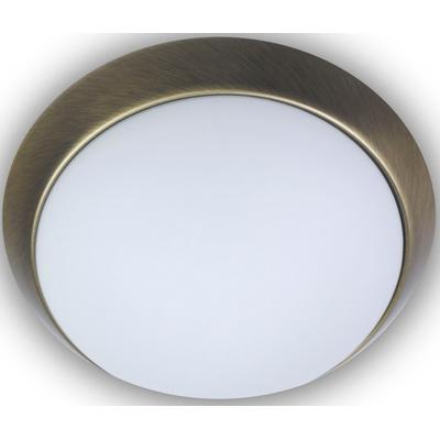 NIERMANN Deckenleuchte "Opal matt, Dekorring Altmessing, LED", gold (altmessing), 1, Ø 40cm, 1 Stk., Leuchten, Deckenleuchte
