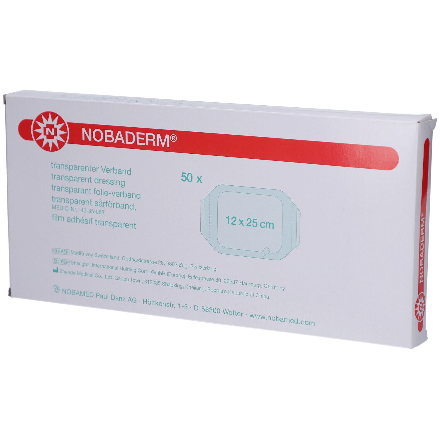 Nobaderm Folienverband 12x25 cm steril 50 St Verband