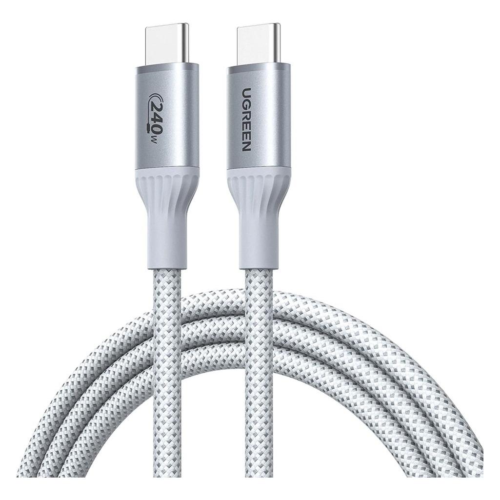 Ugreen Kabel USB Kabel L534 USB-C do USB-C 2m 240W (srebrno-biały) (2 m, 240 W) (75732)