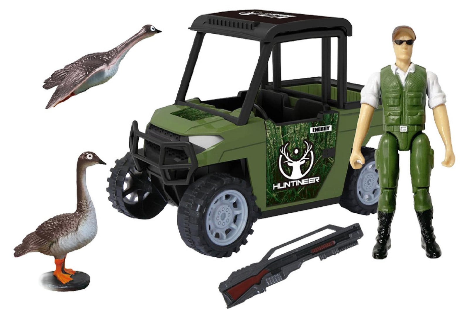 RAPPA Jachtset voor kinderen met jagerfiguur en 2 wilde ganzen, 14 cm