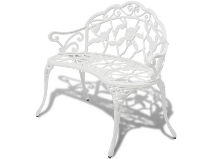 (Blanc)Banc de jardin - SIGNOR - 100 cm Aluminium coulé Blanc - Utilisation extérieure 530047