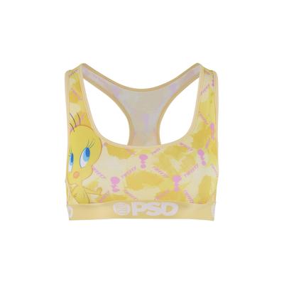 Sport-BH PSD "PSD TWEETY LUX SB", Damen, Gr. S, Cup 0, gelb (multi), 88% Polyester, 12% Elasthan, BHs Sport-BH