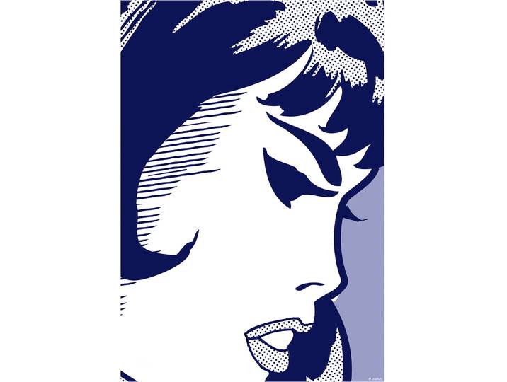 Bild KOMAR Agent Black Widow , blau (farbe bild(er): blau), B:30cm H:40cm, Holz, Papier, Bilder, Bild, Wandbild zur Dekoration im Kinderzimmer - ohne Rahmen